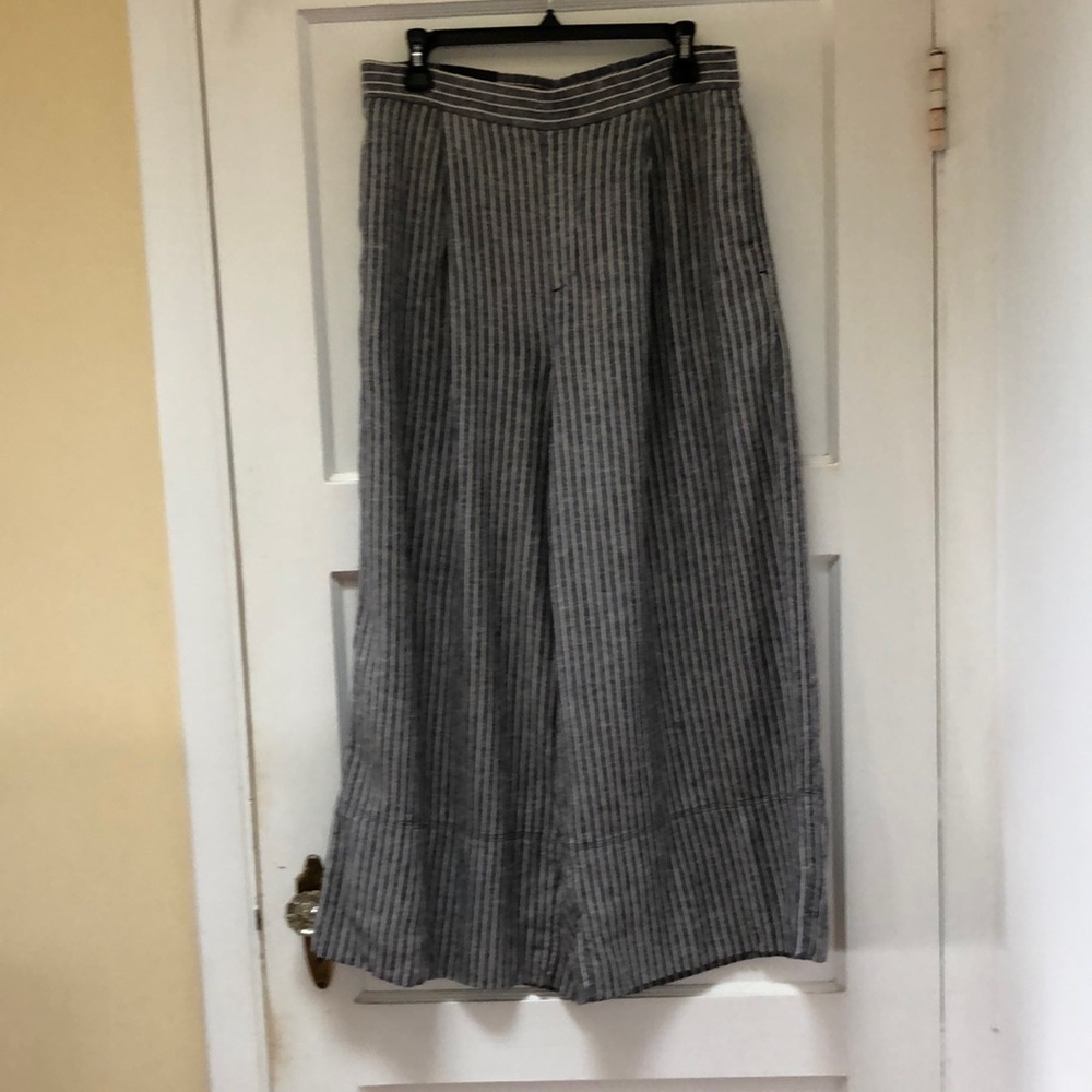 Banana Republic Factory Linen Blend Easy Wide Leg Cropped Pants M